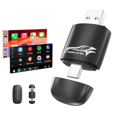 Adaptateur Carplay sans fil, 2025 Upgrade Clé Dongle Convertir Filaire en sans Fil for iPhone,2.4+5,8GHz WiFi USB C/A,Wireless Control Plug & Play Carplay for Cars from 2017 & for Apple iPhone iOS 10+