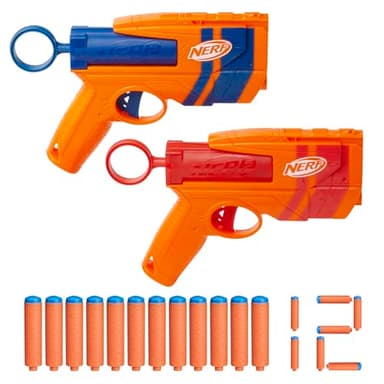 Nerf N Series, Duo Pack de Blasters à fléchettes et 12 fléchettes N1, Lanceurs de Fléchettes Haute Performance pour Enfants – Jeux de Tir d’Extérieur – Design Portable et Facile à Amorcer, Jouet