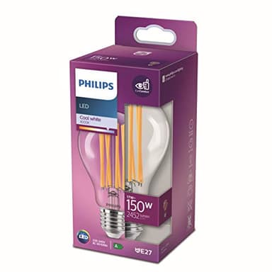 Philips ampoule LED Standard E27 150W Blanc Froid Claire, Verre