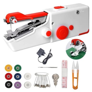 YIPFEN 1 pièce Mini Machine à Coudre Portative et Électrique, Avec Accessoires de Couture et Chargeur, Batterie Non Incluse, Vêtements, Rideaux, Bricolage, Maison et Voyages en Famille