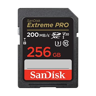 SanDisk Extreme PRO Carte SDXC 256 Go (Carte SD V30, Vitesse de Transfert jusqu'à 200 Mo/s, UHS-I, 4K UHD Videos, RescuePRO Deluxe, Technologie SanDisk QuickFlow Class 10, U3)
