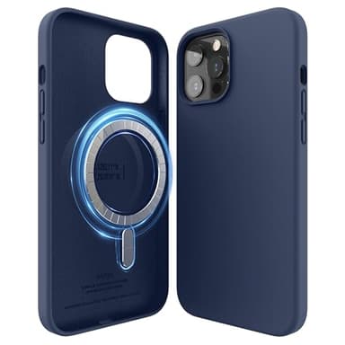 elago Coque Magnétique en Silicone Compatible avec iPhone 12 et iPhone 12 Pro (6,1") - Aimants Intégrés, Compatible avec Tous Les Accessoires MagSafe (Bleu)