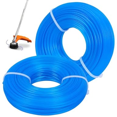 Fil en nylon de 1,6 mm - 100 m - Rond - Solide - Pour débroussailleuse de jardin, débroussailleuse électrique (bleu)