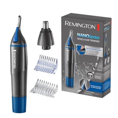 Remington NE3850 Tondeuse-nez [antimicrobienne] série Nano (tête rotative double face, peigne à sourcils, nettoyage facile et rapide), l'emballage peut varier