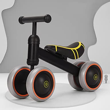 HUOLE Draisienne Vélo pour Enfant à partir de 1 an, Jouet avec 4 Roues pour Vélo bébé de 12 à 36 Mois, Premier vélo sans pédales pour garçons et Filles comme Cadeau d'anniversaire-50 * 18 * 38cm-Noir