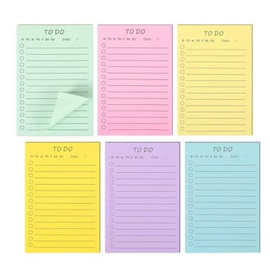 Notes To Do List,300 Feuilles Blocs de Notes Adhésives,Notes Autocollantes Lignées Adhésifs Couleurs Assorties Sticky Notes pour Book Etudiants Lecture Bureau,L'école(10 x 15 cm)