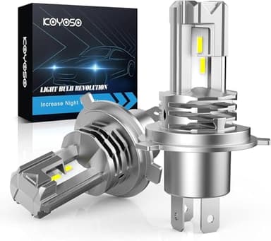 KOYOSO H4 LED Ampoules 100W 26000LM LED Phares pour 12V Voitures et Moto, 6500K Blanche Xénon