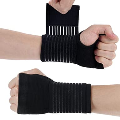 ACWOO Palm Support Orthèse élastique de Poignet, 1 paire Respirant Attelle de Poignet, Attelle Poignet Pour l'Arthrite, Tendinite, Canal Carpien et Entorse, Femme et Homme (Noir)