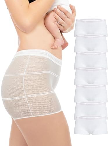Herzmutter Culottes Post-Partum - Lot de 7 - Certifiées Oeko-Tex - Culottes de maternité - sous-vêtements jetables pour Femmes 9500 (L-XL)