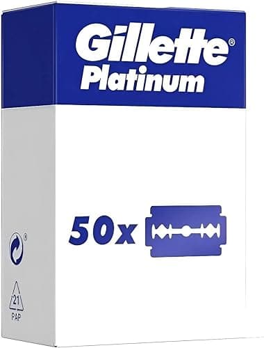 Gillette Platinum Lot de 50 lames de rechange pour rasoir classique pour homme