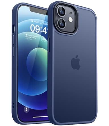 CANSHN Coque Mat Compatible avec iPhone 12 et iPhone 12 Pro [Toucher Doux et Soyeux] Coque de Protection Antichoc Translucide pour iPhone 12/12 Pro 6.1 Pouces - Bleu Foncé
