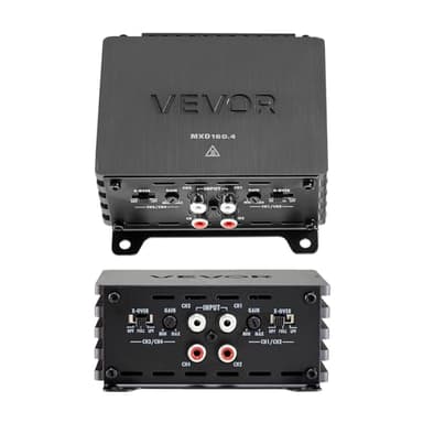 VEVOR Amplificateur Audio Voiture, Ampli de Puissance à 4 Canaux Pontables, Classe D à Gamme Complète, Max. 4x110 W sous 4 ohms/4x160 W sous 2 ohms, Amplificateur Multicanal Stéréo pour SUV, MPV