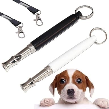 SSKHE 2 PCS Sifflet Ultrason Chien Anti Aboiement, Sifflet Chien Rappel Réglable Haute Fréquence avec Lanière – Accessoires Dressage Professionnel pour Chiens et Chats