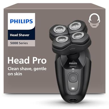 Philips Head Shaver Pro 5000 Series - Rasoir pour la tête pour hommes et femmes, tête flexible à 360° et lames ComfortCut pour un rasage efficace tout en douceur pour la peau, modèle HS5980/15