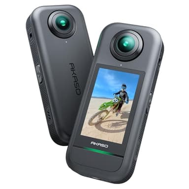 AKASO 360 - Camera Sport à 360° avec 5.7K 360 Vidéo, Capteurs 48MP 1/2", 72MP Photo, SuperSmooth, 2.29" Écran Tactile, Effet Selfie Stick Invisible, Horizon 360° Lock, Stabilisation, Suivi AI