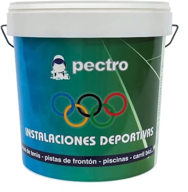 PECTRO Peinture pour sols et installations sportives en beton intérieur et extérieur 4 L – pour courts de sport, garage, débarras et sous-sols - Différentes couleurs (4 L, Gris)