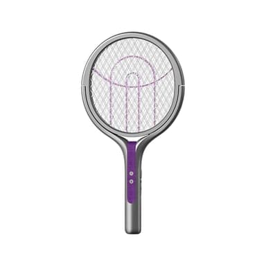 QUMOX Raquette Anti-Mouches électrique à tête rotative - Rechargeable - Anti-Insectes d'intérieur - Anti-moustiques - Tue-Mouches, Noire