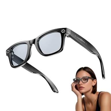 MOZbatte Lunettes Intelligentes AI 1080P, Bluetooth 5.4, IP65, Protection UV – Équipées de Verres Anti-Lumière Bleue et Transparents, Idéales Quotidien & Plein Air