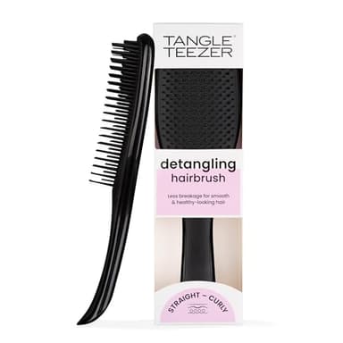 Tangle Teezer Ultimate Detangler Brosse à Cheveux Démêlante pour Cheveux Secs et Mouillés, Picots à Deux Niveaux, Réduit la Casse et Élimine les Nœuds, Tous Types de Cheveux, Noir Réglisse