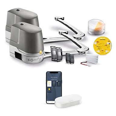 Somfy 1245956 - Motorisation Evolvia Star connecté à bras pour portail battant, Moteur portail compatible avec Alexa, Google Home et TaHoma, Ouverture rapide en 8s, Vantaux max : 2m (H) et 2m (L)