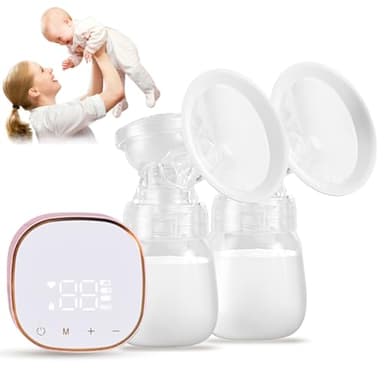 Tire Lait Electrique, Tire-lait électrique Double Portable avec 3 Modes et 9 Niveaux, Ecran Tactile LED, Allaitement Maternel Sans Douleur, Sans BPA, Silencieux pour Maman Allaitante