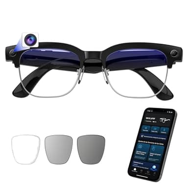 smartia Lunettes intelligentes avec Appareil Photo, modèle 2026, Application en françois, Lunettes Bluetooth Son Hi-FI, IA GPT 5 intégrées par Voix, Lunettes intelligentes photochromiques