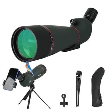 BOSTRON Longue Vues avec Trepied Adaptateur Smartphone,20-60x80mm étanche HD Lunette de Visée pour Le tir sur Cible Observation des Oiseaux Chasse Faune Sauvage