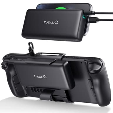 NEWQ Batterie externe 65 W compatible avec Steam Deck, 20 000 mAh pour ordinateur portable USB-C PD 3.0 avec support arrière amovible