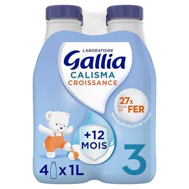 Laboratoire Gallia Calisma - Lait bébé Croissance dès 12 mois 4 x 1 L