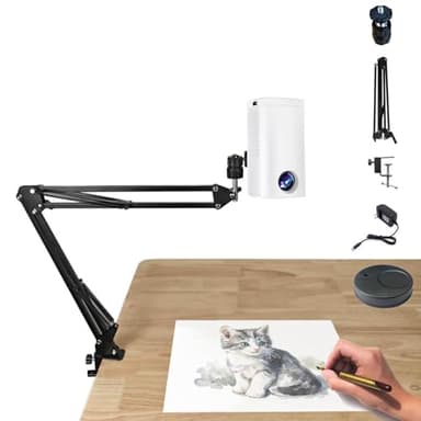 Projecteur de dessin portable, lampe de projection artistique pour tracer, dessin, croquis, planche à tracer, croquis, peinture, outils de bureau (blanc)