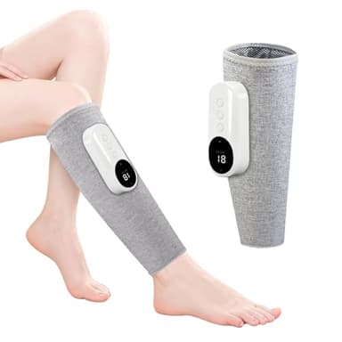 Masseur Jambes Sans Fil avec Chaleur et Compression Masseur de Mollets avec 3 Modes 3 Intensités Appareil de Massage pour Circulation Sanguine Drainage Lymphatique Relaxation Musculaire (1 Pièce)