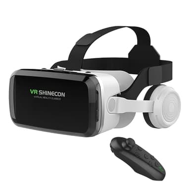 LONGLU Casque VR pour Téléphones Portables à Écran 4,7‑6,7 Pouces Lunettes de Réalité Virtuelle 3D Bluetooth avec Contrôleur Compatible avec iPhone et Samsung Android Cellphone etc.​ (avec contrôleur)