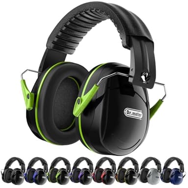 Dr.meter Casque Anti Bruit Adulte Casque antibruit Réglable, Casque Antibruit SNR 31dB avec Sac de Transport，Serre-tête Souple pour Milieu Bruyant ou Stressant