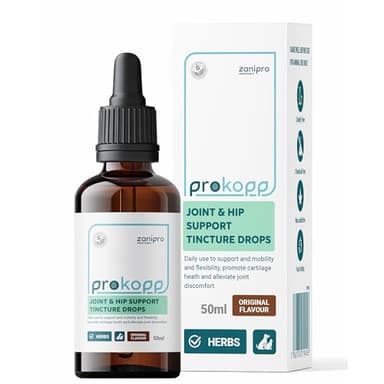 Zanipro Gouttes pour Les articulations et Les Hanches des Chiens et Chats – Glucosamine 100% Naturelle | Soulagement immédiat de la Douleur et de l’arthrite, Anti-inflammatoire Naturel | 50 ML