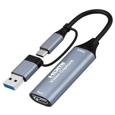 Carte d’Acquisition Vidéo HDMI vers USB C 3.0 4K Entrée 1080P 60FPS Capture Vidéo Externe pour Streaming Jeux Enregistrement Enseignement Réunion Plug & Play pour PC Mac Laptop Windows