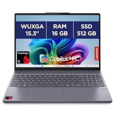 Lenovo IdeaPad Slim 3 15Q8X10 - Ordinateur Portable 15.3'' WUXGA Copilot+ (Snapdragon X X1-26-100, RAM 16Go, SSD 512Go, Qualcomm Adreno, Windows 11 Home) Clavier AZERTY Français - Gris