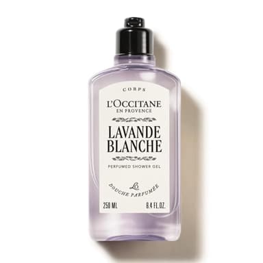 L'OCCITANE - Gel Douche Lavande Blanche - 250 ml - Notes musquées, frais et délicates - Fabriqué en France