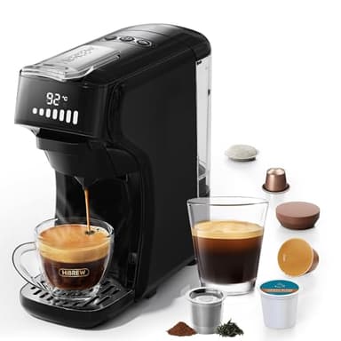 HIBREW H1B Machine à Café 6 en 1 Programmable, à Expresso Chaud/Froid, Température et Volume de Tasse Réglables