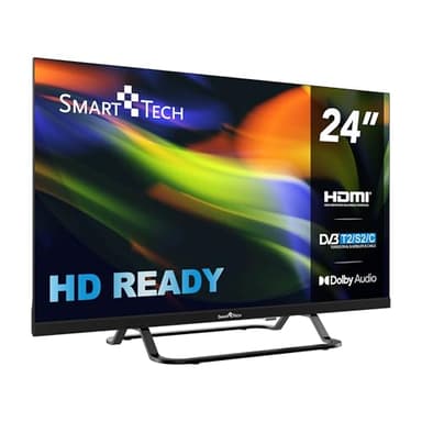 Smart Tech TV LED HD 24" (60 cm) 220v + Chargeur de véhicule 12v fourni 24HN01VC, HDMI, USB, Résolution: 1366 * 768, modèle 2025