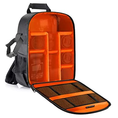 Neewer Sac de Caméra Etanche Antichoc Partition 27x15x35cm, Sac à Dos de Protection pour Reflex, Reflex Numérique, Appareil Photo sans Miroir, Lentille, Flash, Batterie et Autres Accessoires (Intérieur Orange)