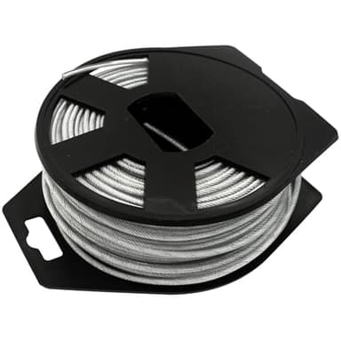 Zeqeey Câble de Coupe-Bordures Ronde Fil de Débroussailleuse Renforcé en Acier Gainé de Nylon, 2,4 mm x 43 m (0,095 Pouce)