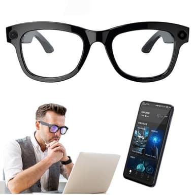 Lunettes intelligentes IA, avec caméra 500 W, ChatGPT intégré, commande vocale, Wi-Fi 4.0 + Bluetooth 5.3, lunettes de soleil avec traducteur Bluetooth intelligent, pour la musique et les appels,B