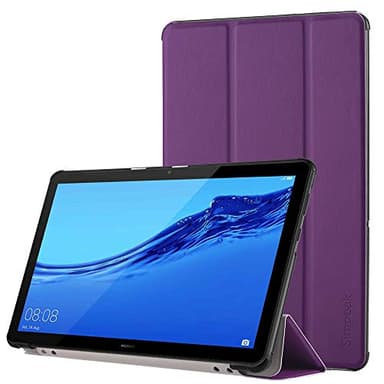 Simpeak Coque Compatible pour Huawei MediaPad T5 10.1" Housse de Protection en Cuir PU Étui Magnétique Ultra-Mince avec Fonction Support - Violet