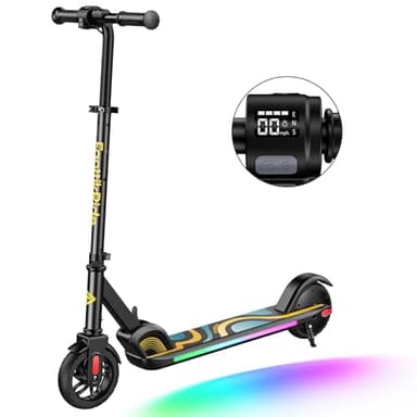FanttikRide C9 Pro Trottinette Electrique Enfants 6-12 Ans, Lumières Arc-en-Ciel, Vitesses 8/13/16 km/h, Écran LED, Pliable, Hauteur Réglable, Autonomie 8 km, Seulement 6,4 kg, Noir
