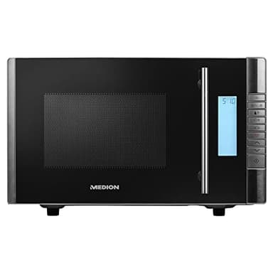 MEDION Four Micro Onde 2en1 avec gril combiné (20L, 800W, 1000 W gril, 8 programmes automatiques, 5 niveaux de puissance, mode décongeler, facile à utiliser et nettoyage, MD14482) noir/argent