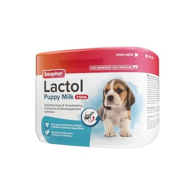 Beaphar – LACTOL – Lait maternisé pour Chiot en Poudre – Enrichi en DHA – Source de protéines de Haute qualité – pour Chiot Non sevré, Femelle gestante ou allaitante et Chien âgé ou Malade – 250 g