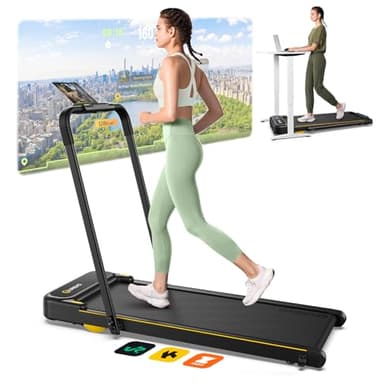 UREVO Tapis de Course Pliable avec APP,3 en 1 Tapis de Marche électrique 1-10 km/h,Double Amortissement，avec Affichage LED Et Télécommande Walking Pad Pliable pour Bureau et Maison