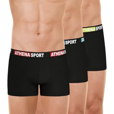 Athena – Boxer Homme – Lot de 3 - Daily Sport Coton – Oeko-TEX® – Coton Stretch Respirant – Look Sportswear