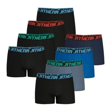 Athena - Lot de 8 Boxers Homme My Petit Prix - Coton Stretch - Label Oeko-TEX® Standard 100
