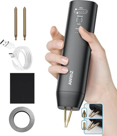 AWithZ Soudeuse par points pour batteries H1-D, 11 niveaux de réglage, pointe double remplaçable, modes automatique et manuel, soudage de feuilles de nickel plaquées